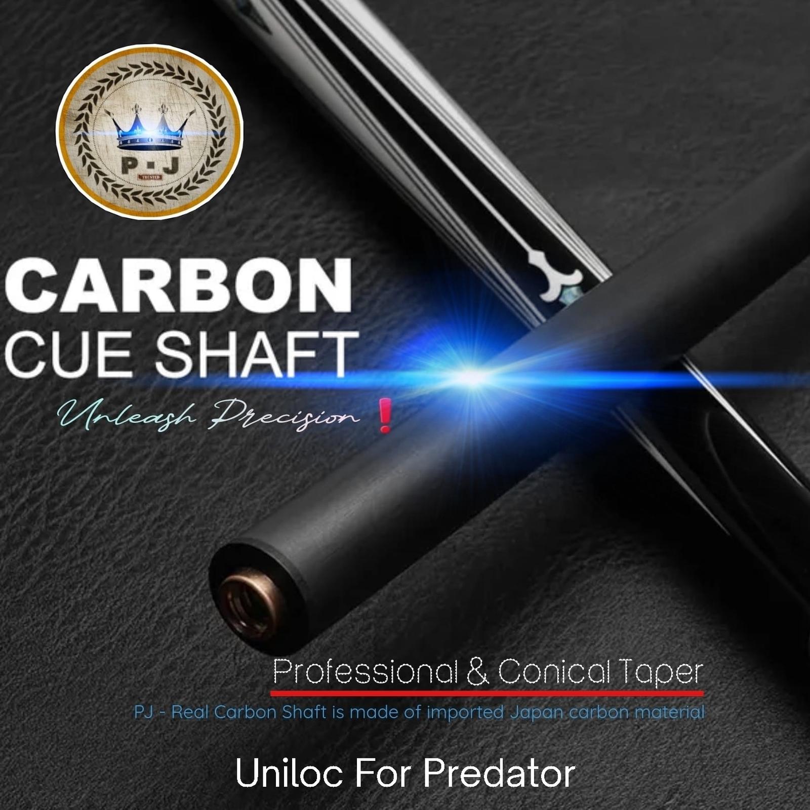 PJ | Billiard Real Carbon Shaft | UNILOC PR Conical - Pro Taper - Shaft Only