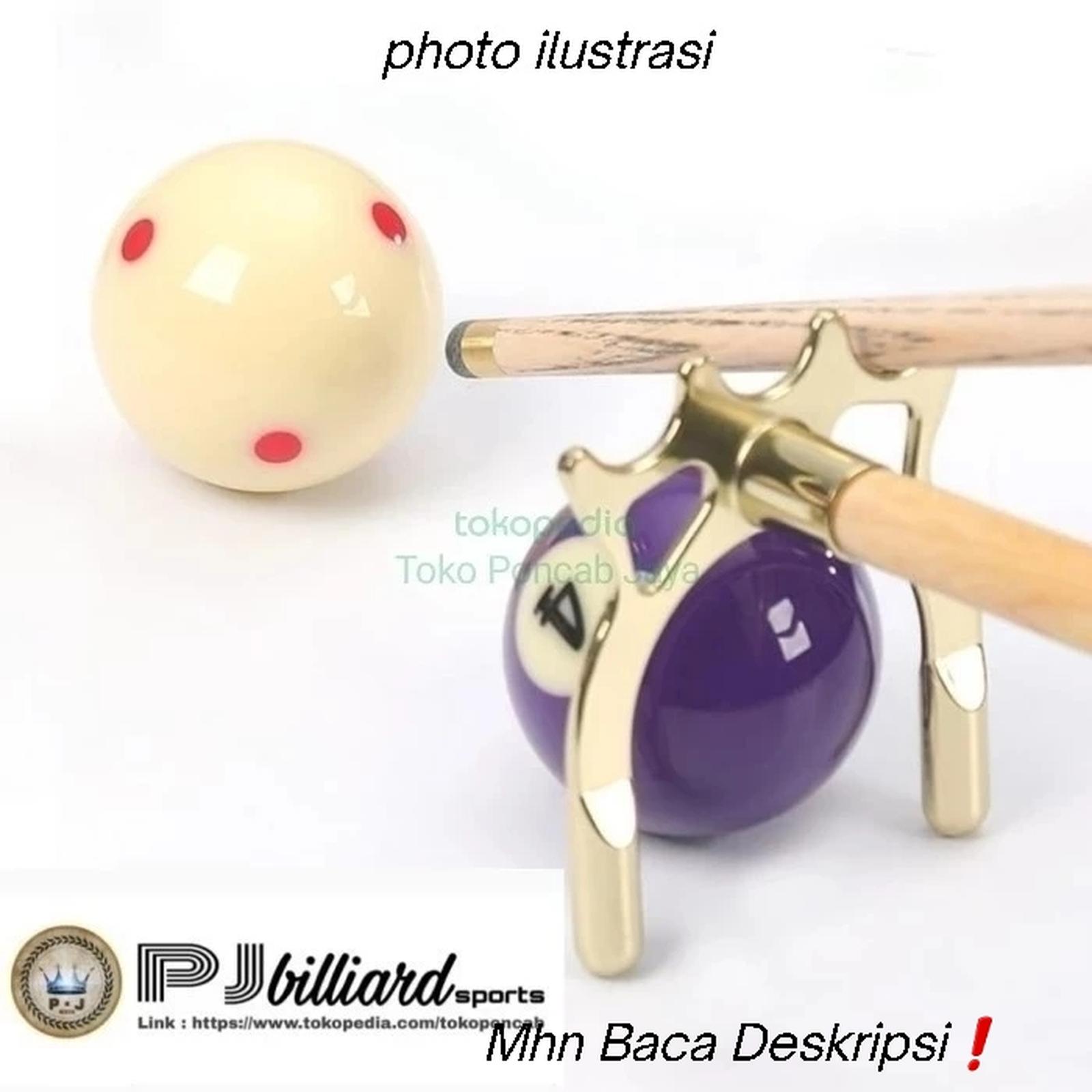PJ - Billiard Cue Ball | Bola Putih 6 Red Dots - Model Aramith Pro Cup TV