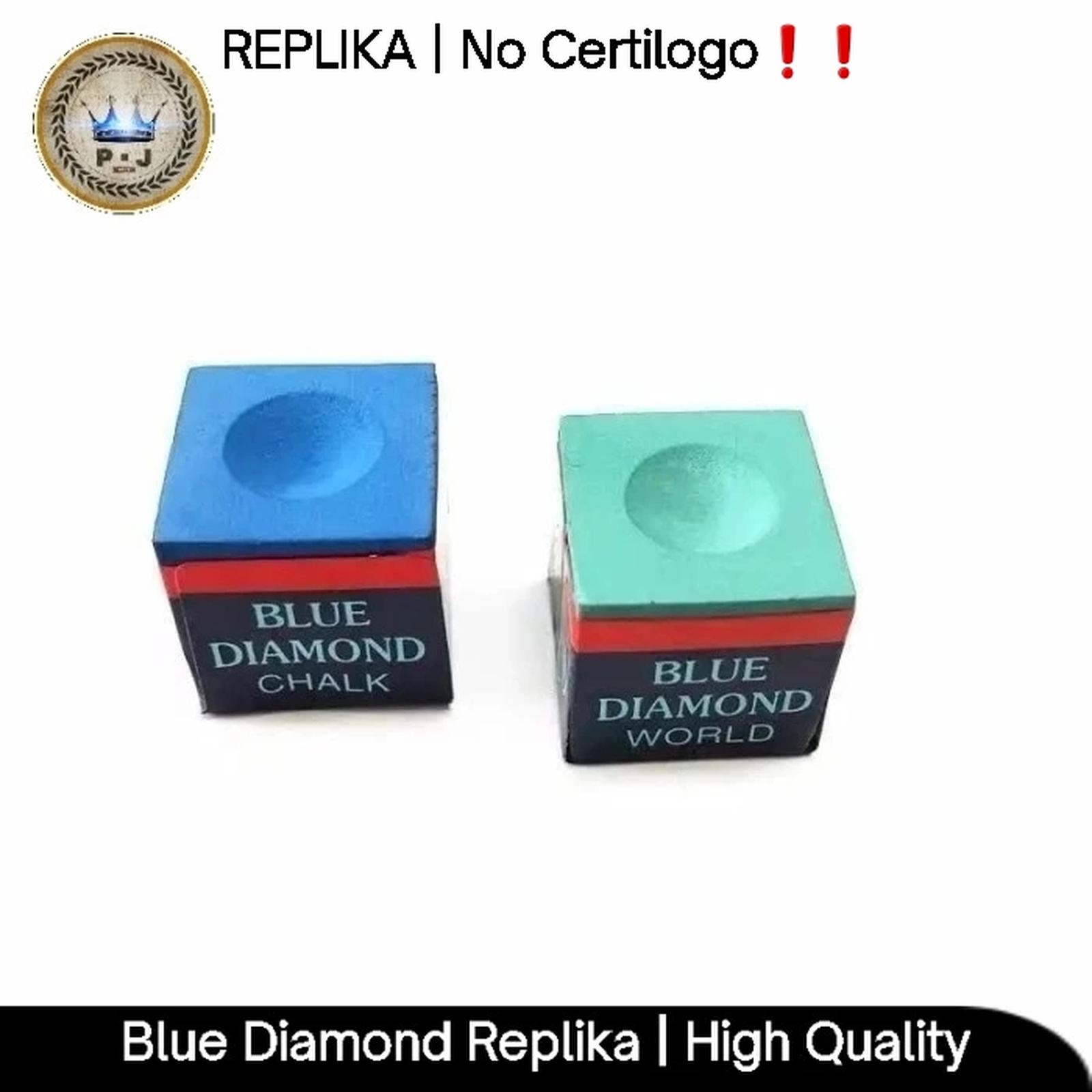 PJ - Kapur | Chalk Billiard | Copy-Model Blue Diamond | Longoni | 2 Pcs - Biru 2 Pcs