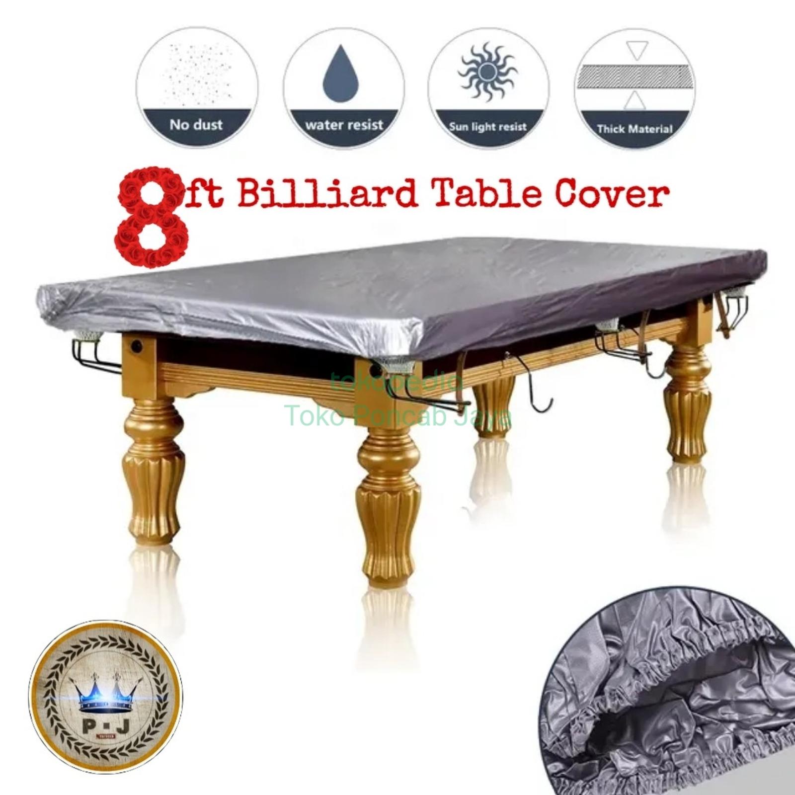 PJ - Sarung Meja Billiard | Table Cover 8 Ft | PVC | Anti Dust - Waterproof