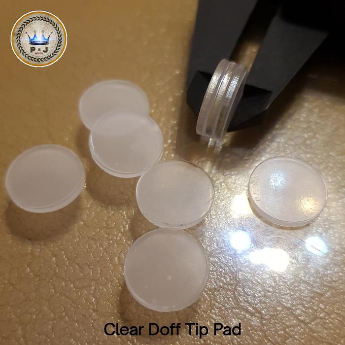 PJ Billiard Cue Tip Pad | 13.5mm x 1.3mm | Clear Doff Acrylic Disc