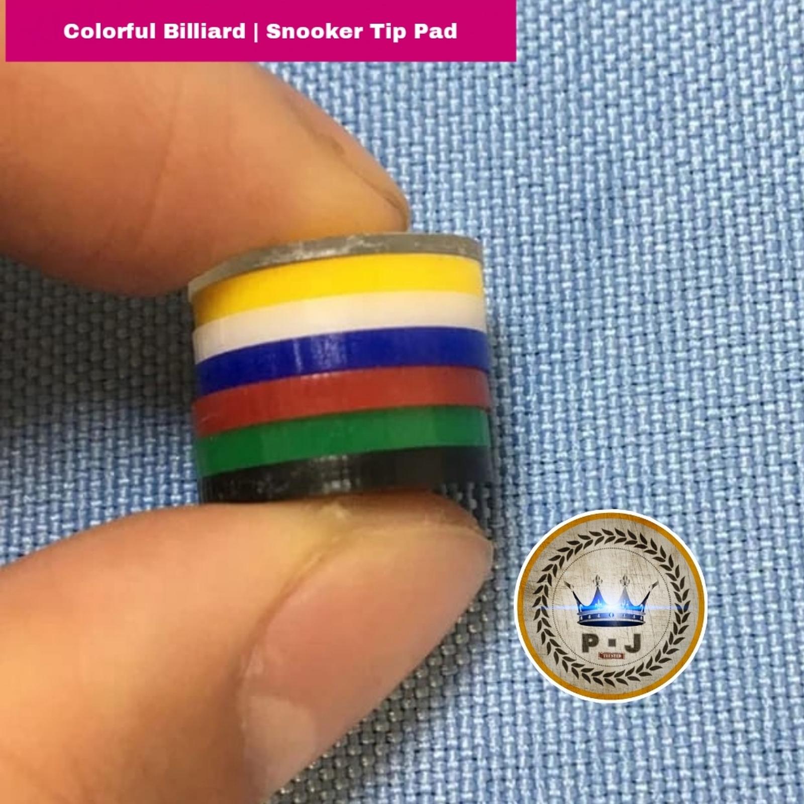 PJ Billiard | SnookerCue Tip Pad | 12.3x2mm | Colorful Acrylic Disc - Biru