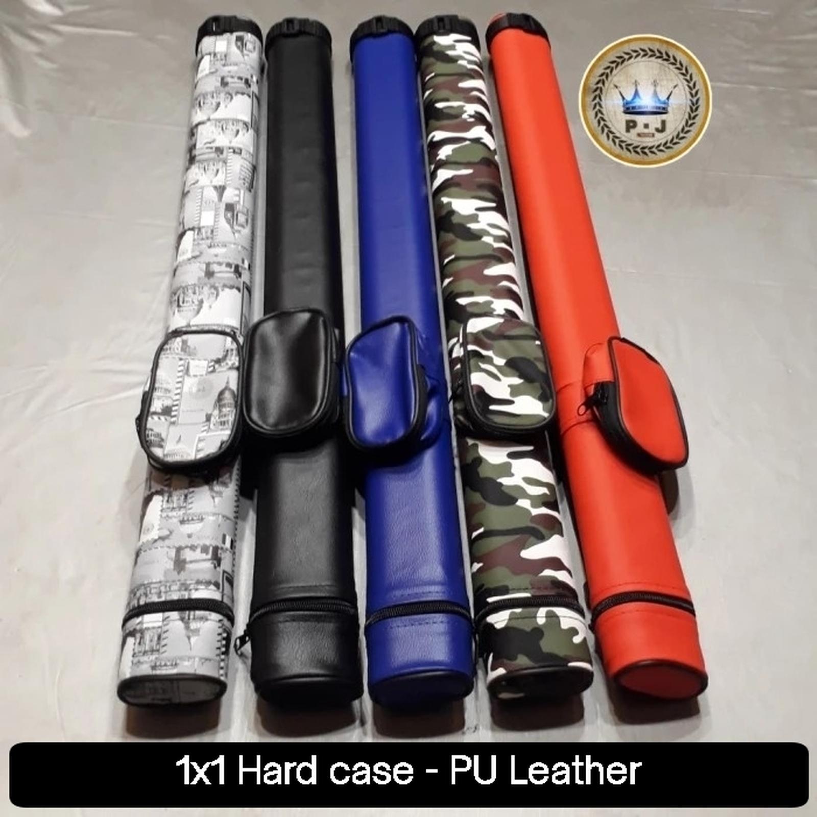 PJ - Tas Billiard | Hard Case 1x1 | High Quality PU Leather - Biru