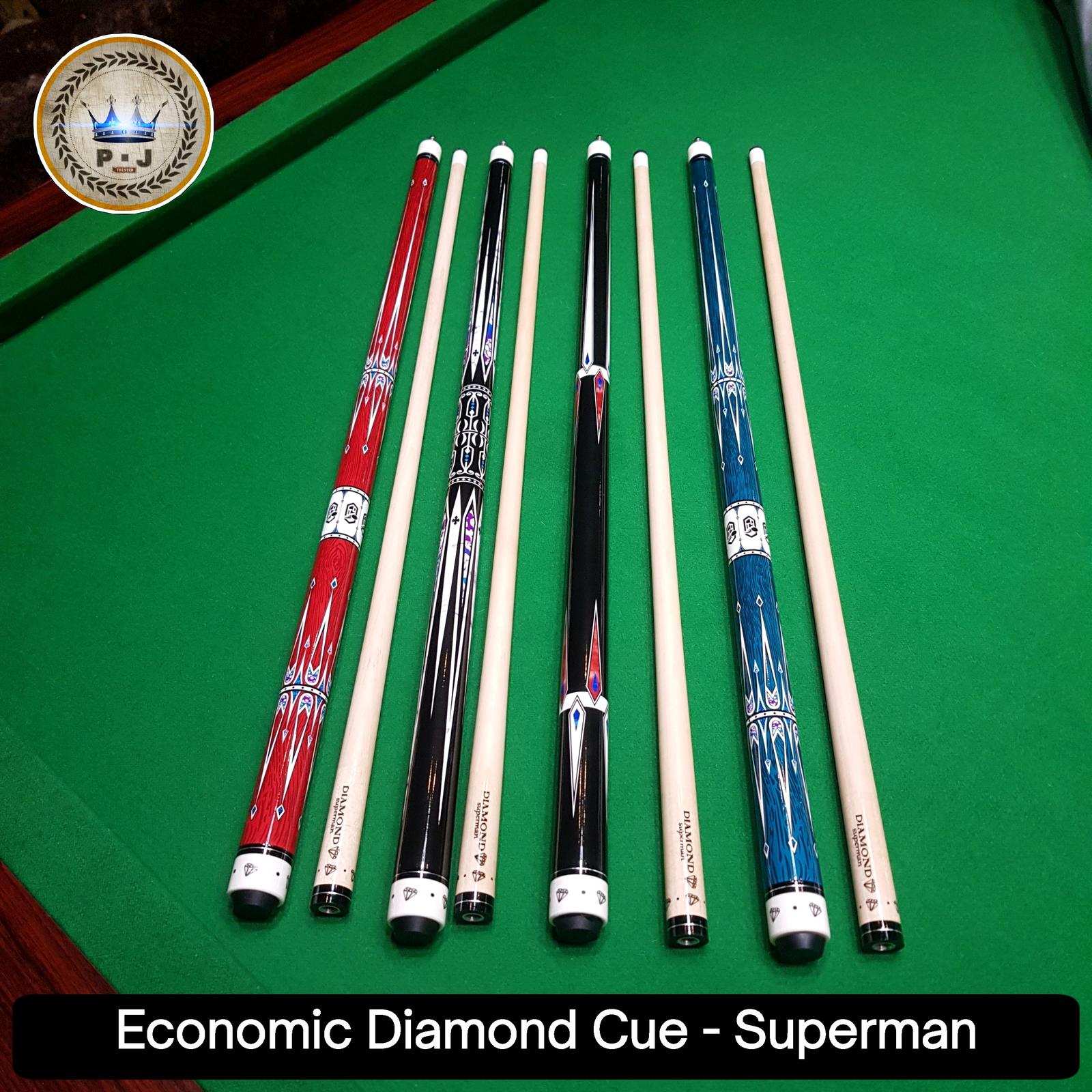 PJ - Stick Billiard | Diamond Superman Cue - Maple Shaft | NWB - Hitam Ethnic