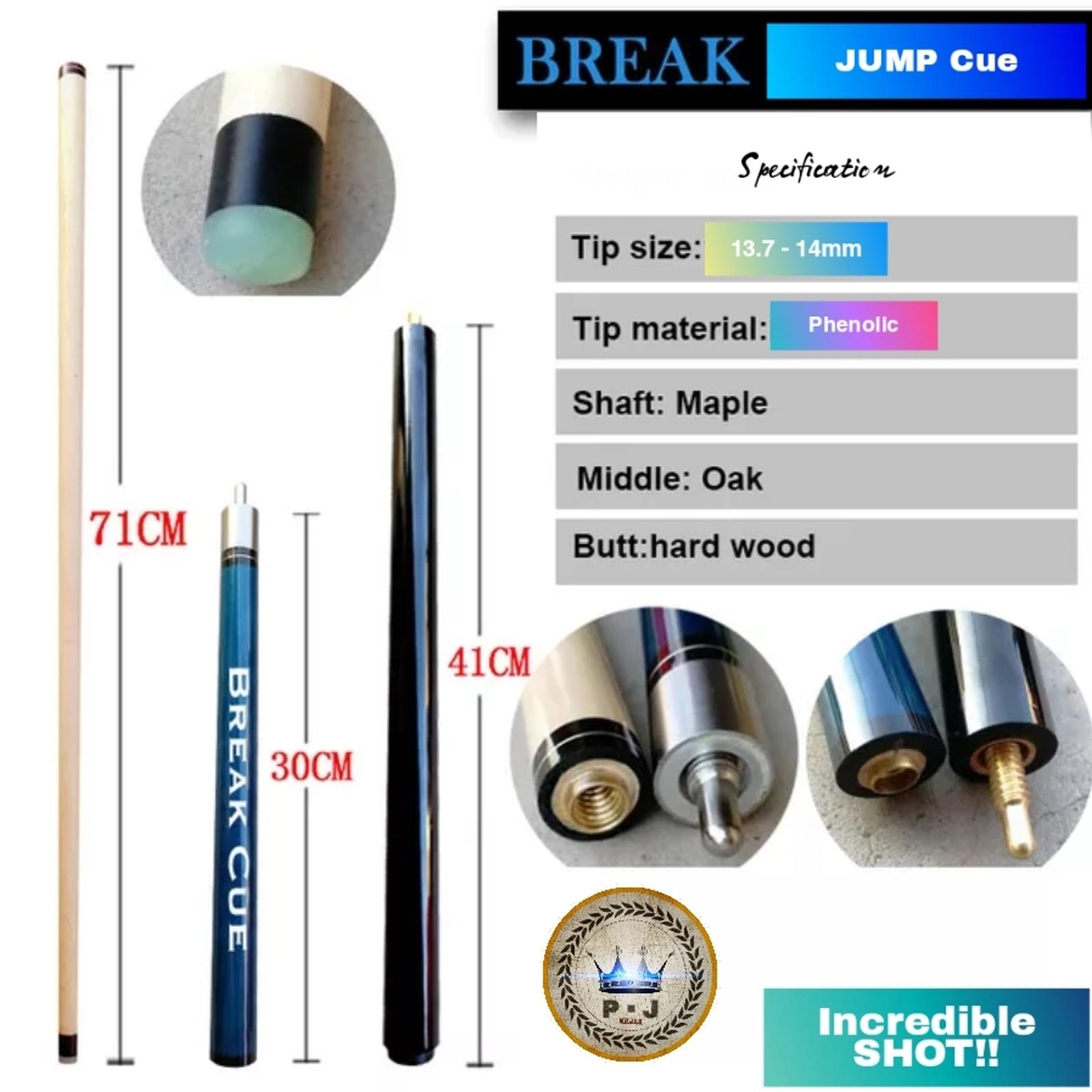PJ - Jump Break Cue | Billiard Stick | Blue Black | Maple