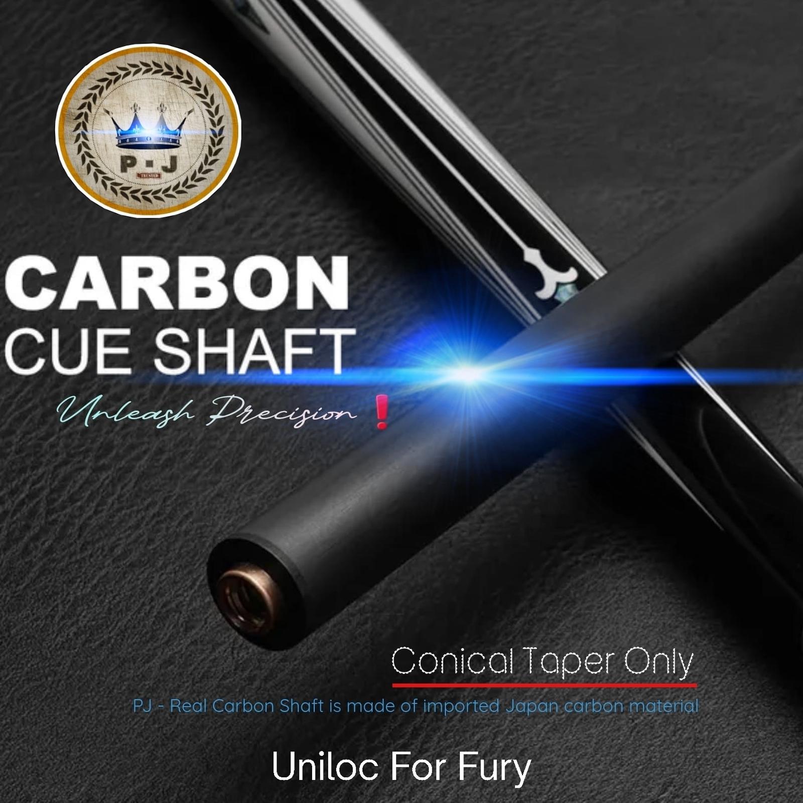 PJ - Billiard Real Carbon Shaft | UNILOC - FR - Shaft Only - 12.9mm