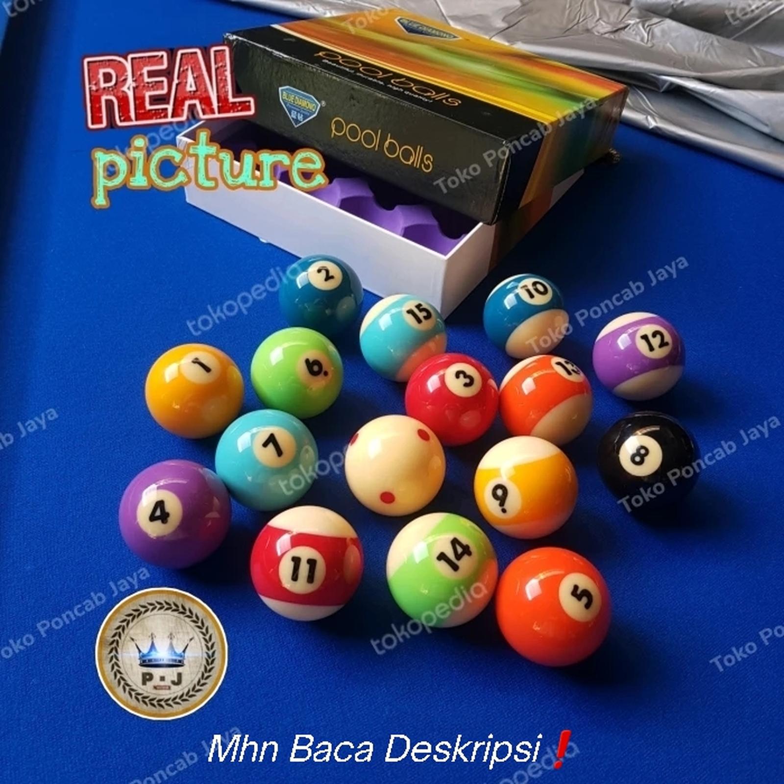 PJ - Set Bola Billiard | Blue Diamond Model Cyclop | Taiwan High Grade